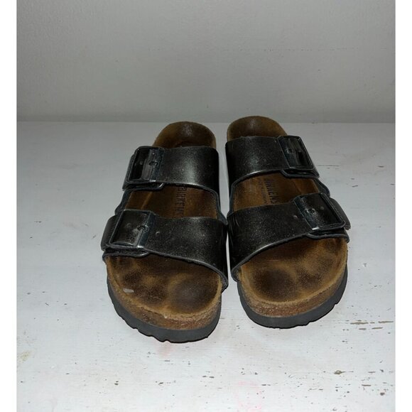 Birkenstock Metallic Leather Sandals With Double Adjustable Straps Womens Size 8 - Picture 3 of 13